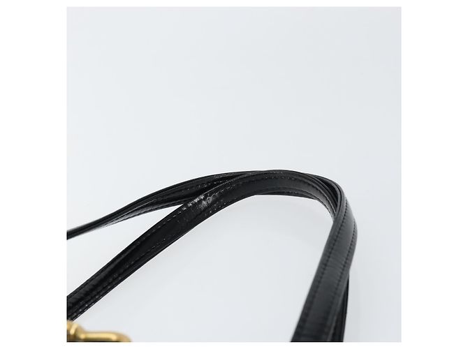 SAINT LAURENT Borsa a mano in tela pelle nera oro Auth 156805 Nero D'oro - vista 8