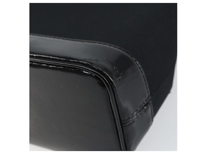 SAINT LAURENT Borsa a mano in tela pelle nera oro Auth 156805 Nero D'oro - vista 9