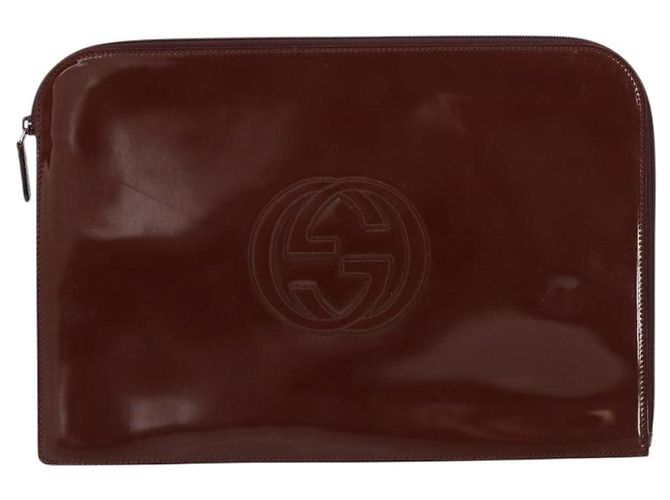 Borsa a mano Gucci in smalto marrone Auth ep12432 - vista 13