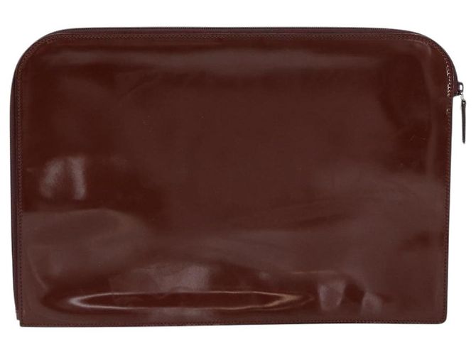 Borsa a mano Gucci in smalto marrone Auth ep12432 - vista 2