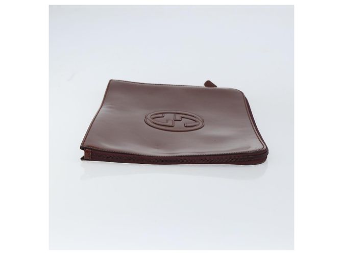 Borsa a mano Gucci in smalto marrone Auth ep12432 - vista 3
