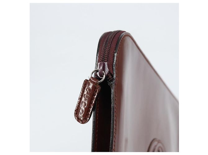 Borsa a mano Gucci in smalto marrone Auth ep12432 - vista 8