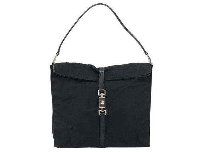 Borsa a Spalla GUCCI Jackie in Nylon Nero Argento 001 3355 1781 Auth ep12448 - vista 13