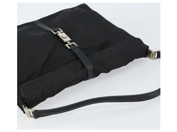 Borsa a Spalla GUCCI Jackie in Nylon Nero Argento 001 3355 1781 Auth ep12448 - vista 6