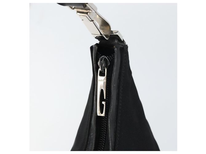 Borsa a mano GUCCI in nylon smaltato nero e argento 000 0602 3754 Auth ep12353 - vista 10