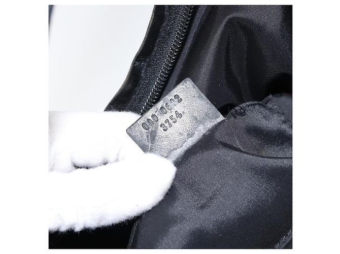 Borsa a mano GUCCI in nylon smaltato nero e argento 000 0602 3754 Auth ep12353 - vista 12