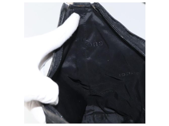 Borsa a mano GUCCI in nylon smaltato nero e argento 000 0602 3754 Auth ep12353 - vista 20