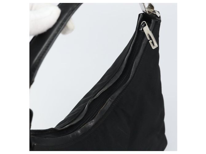 Borsa a mano GUCCI in nylon smaltato nero e argento 000 0602 3754 Auth ep12353 - vista 6