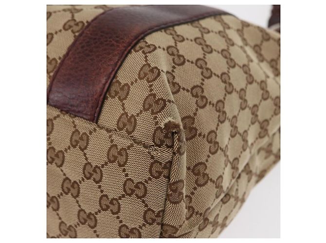 Bamboo GUCCI GG Canvas Bambus Tote Bag Beige Silber 232946 Auth ep12263 - Ansicht 14
