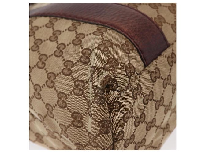 Bamboo GUCCI GG Canvas Bambus Tote Bag Beige Silber 232946 Auth ep12263 - Ansicht 15