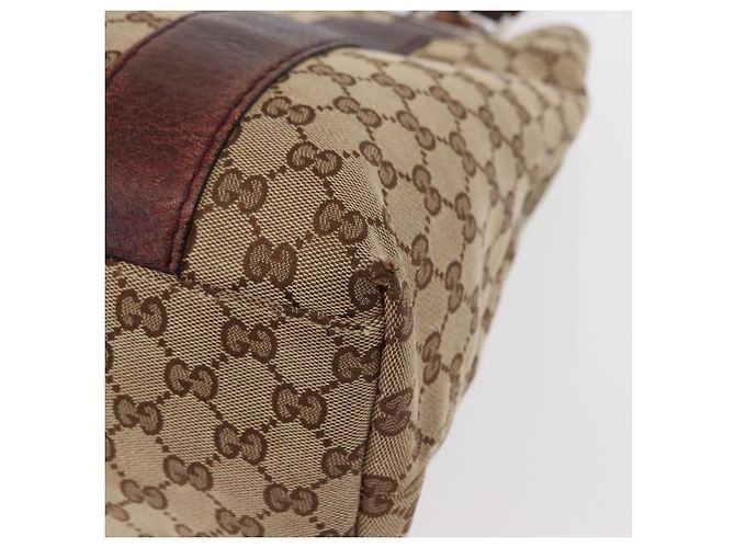 Bamboo GUCCI GG Canvas Bambus Tote Bag Beige Silber 232946 Auth ep12263 - Ansicht 16