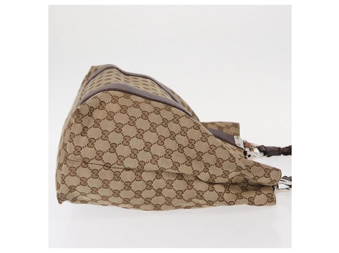 Bamboo GUCCI GG Canvas Bambus Tote Bag Beige Silber 232946 Auth ep12263 - Ansicht 3