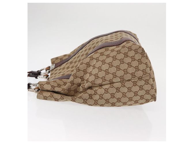 Bamboo GUCCI GG Canvas Bambus Tote Bag Beige Silber 232946 Auth ep12263 - Ansicht 4