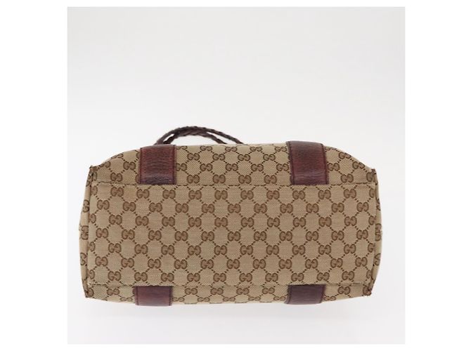 Bamboo GUCCI GG Canvas Bambus Tote Bag Beige Silber 232946 Auth ep12263 - Ansicht 5