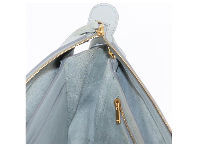 Céline Borsa a spalla trifold CELINE in pelle grigia e oro Auth BA9180 Marrone D'oro - vista 18