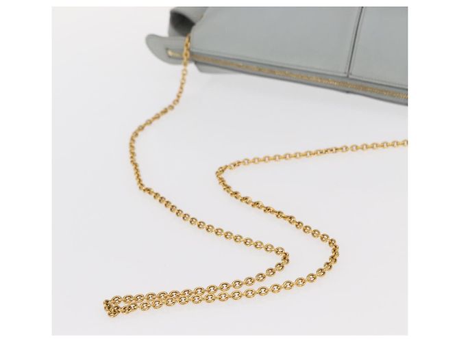 Céline Borsa a spalla trifold CELINE in pelle grigia e oro Auth BA9180 Marrone D'oro - vista 7