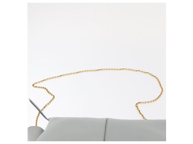 Céline Borsa a spalla trifold CELINE in pelle grigia e oro Auth BA9180 Marrone D'oro - vista 8