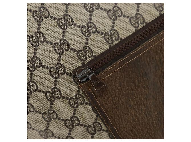 Borsa tote in PVC beige e rosso della linea Sherry GG Supreme di GUCCI Auth ep12381 - vista 10