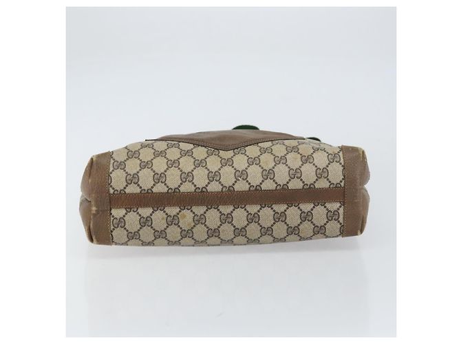 Borsa tote in PVC beige e rosso della linea Sherry GG Supreme di GUCCI Auth ep12381 - vista 5