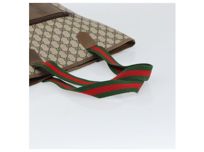 Borsa tote in PVC beige e rosso della linea Sherry GG Supreme di GUCCI Auth ep12381 - vista 7
