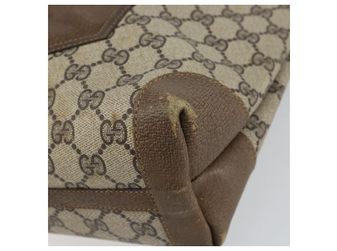 Borsa tote in PVC beige e rosso della linea Sherry GG Supreme di GUCCI Auth ep12381 - vista 9