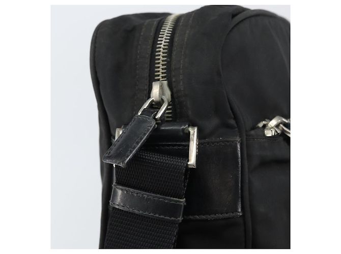 Borsa a Spalla PRADA Nylon Argento Nero Auth ep12391 - vista 10