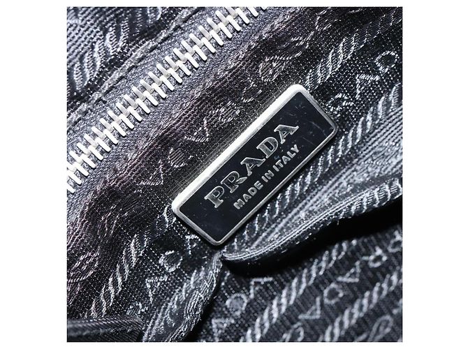 Borsa a Spalla PRADA Nylon Argento Nero Auth ep12391 - vista 18