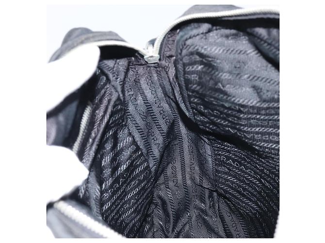Borsa a Spalla PRADA Nylon Argento Nero Auth ep12391 - vista 19