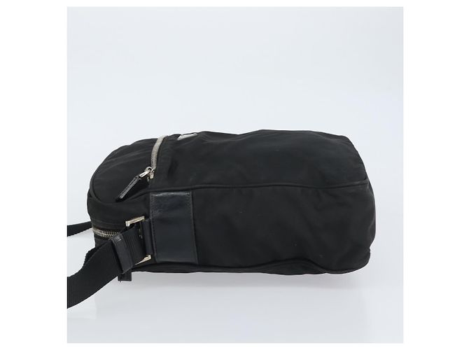 Borsa a Spalla PRADA Nylon Argento Nero Auth ep12391 - vista 4