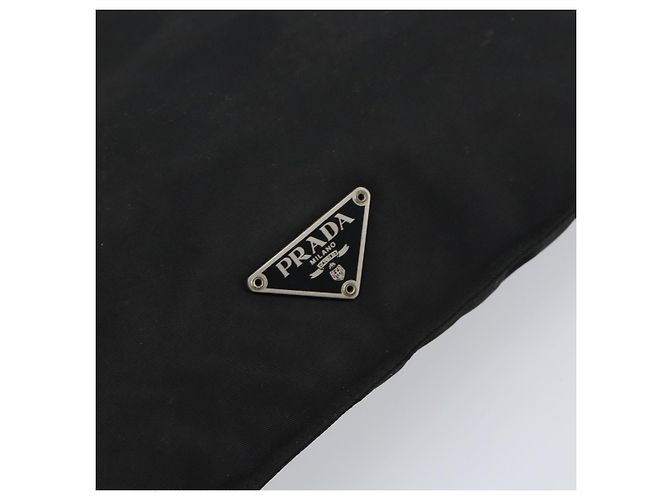 Borsa a Spalla PRADA Nylon Argento Nero Auth ep12326 - vista 17