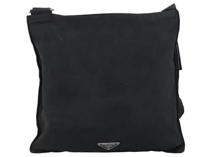 Borsa a Spalla PRADA Nylon Argento Nero Auth ep12326 - vista 2