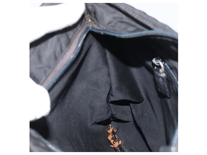 Borsa a Spalla PRADA Nylon Argento Nero Auth ep12326 - vista 20