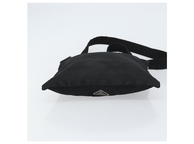 Borsa a Spalla PRADA Nylon Argento Nero Auth ep12326 - vista 5