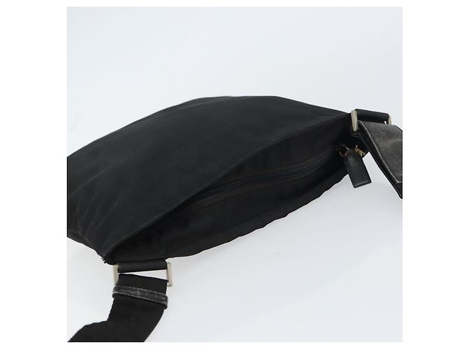 Borsa a Spalla PRADA Nylon Argento Nero Auth ep12326 - vista 6