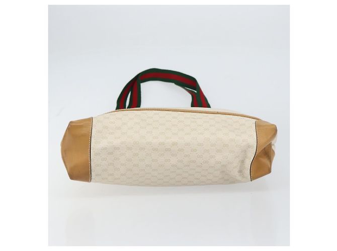 GUCCI Micro GG Supreme Web Sherry Line Tasche aus PVC Weiß 002 904 0223 Auth ep12306 Rot Golden - Ansicht 5