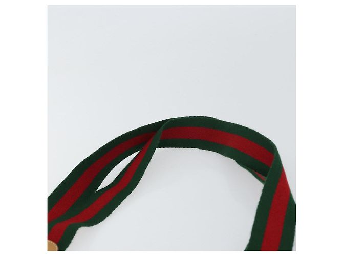 GUCCI Micro GG Supreme Web Sherry Line Tasche aus PVC Weiß 002 904 0223 Auth ep12306 Rot Golden - Ansicht 8