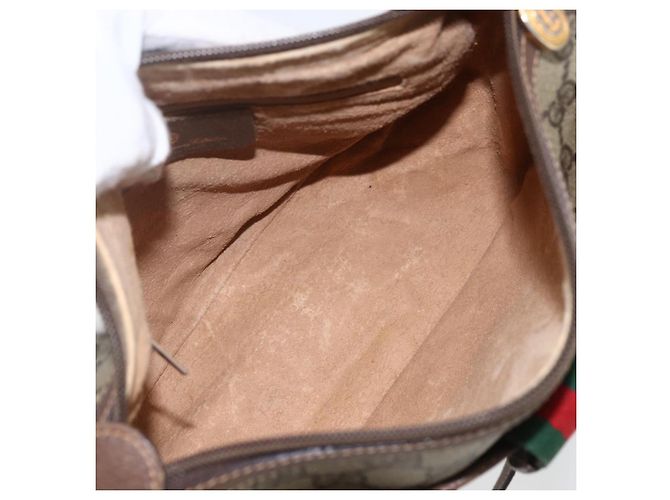 Borsa Sherry Line GG Supreme Web di GUCCI in PVC beige e oro 89 02 032 Auth 158797 D'oro - vista 10