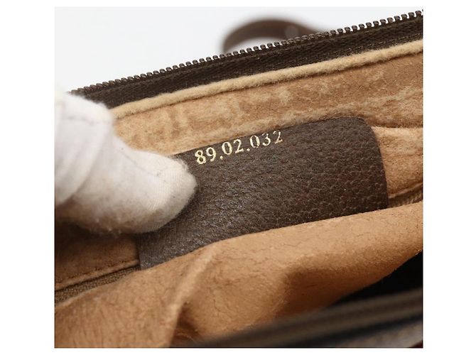 Borsa Sherry Line GG Supreme Web di GUCCI in PVC beige e oro 89 02 032 Auth 158797 D'oro - vista 12
