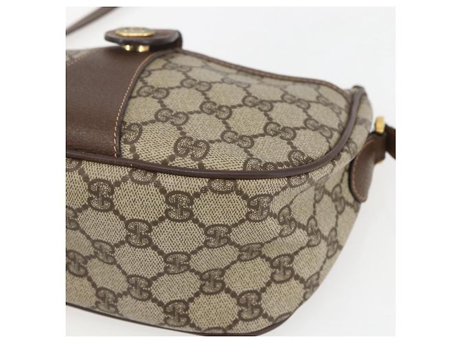 Borsa Sherry Line GG Supreme Web di GUCCI in PVC beige e oro 89 02 032 Auth 158797 D'oro - vista 14