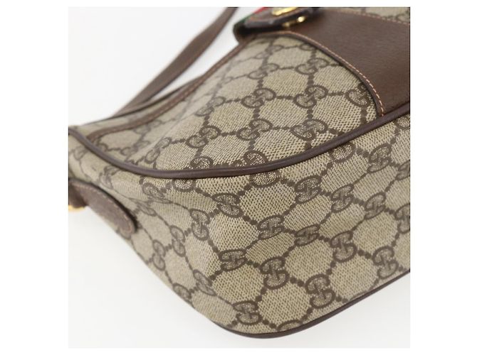Borsa Sherry Line GG Supreme Web di GUCCI in PVC beige e oro 89 02 032 Auth 158797 D'oro - vista 15