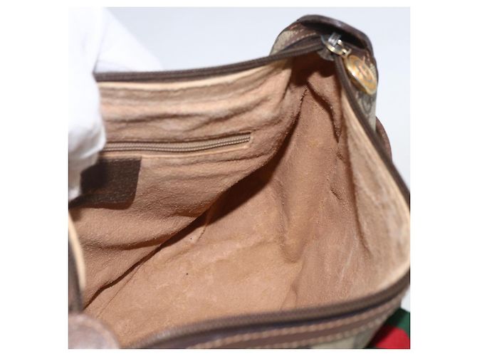 Borsa Sherry Line GG Supreme Web di GUCCI in PVC beige e oro 89 02 032 Auth 158797 D'oro - vista 20