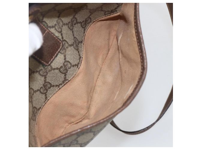 Borsa Sherry Line GG Supreme Web di GUCCI in PVC beige e oro 89 02 032 Auth 158797 D'oro - vista 22