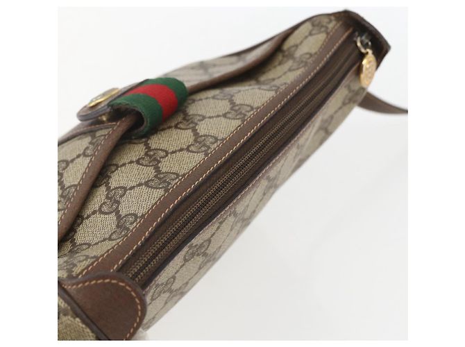 Borsa Sherry Line GG Supreme Web di GUCCI in PVC beige e oro 89 02 032 Auth 158797 D'oro - vista 6