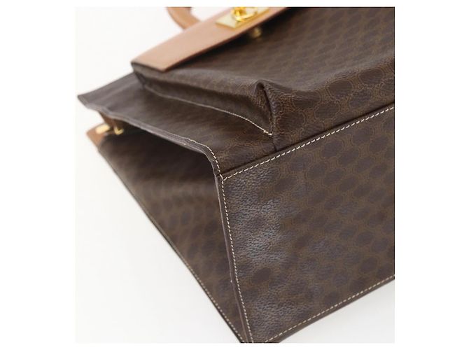 Céline Borsa tote in tela Macadam CELINE in pelle PVC marrone oro Auth ka860 D'oro - vista 14