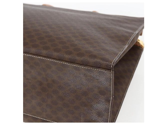 Céline Borsa tote in tela Macadam CELINE in pelle PVC marrone oro Auth ka860 D'oro - vista 15