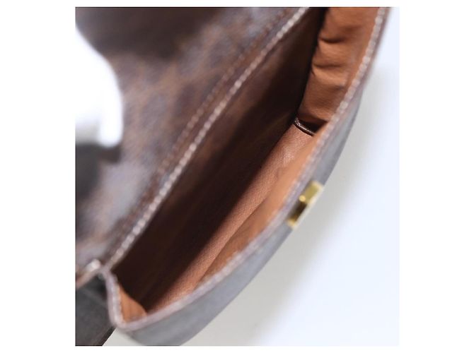 Céline Borsa tote in tela Macadam CELINE in pelle PVC marrone oro Auth ka860 D'oro - vista 22
