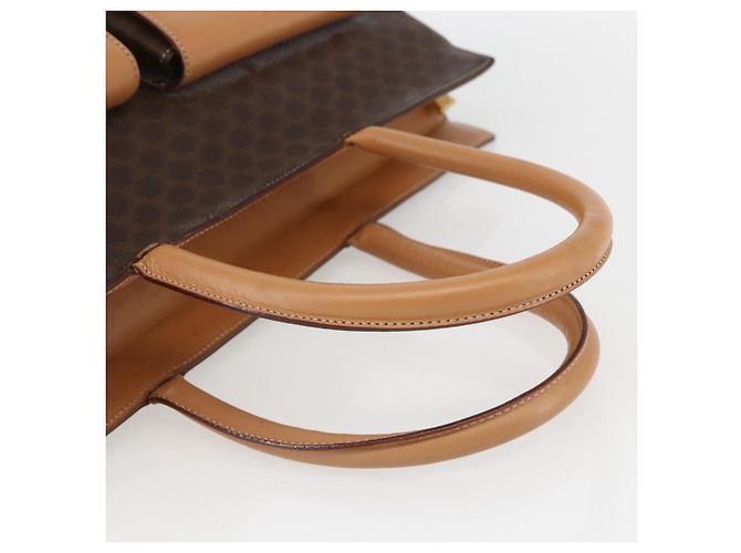 Céline Borsa tote in tela Macadam CELINE in pelle PVC marrone oro Auth ka860 D'oro - vista 7