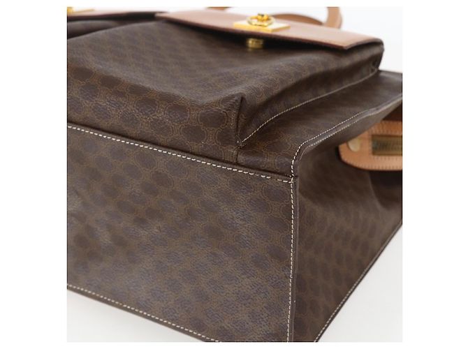 Céline Borsa tote in tela Macadam CELINE in pelle PVC marrone oro Auth ka860 D'oro - vista 9
