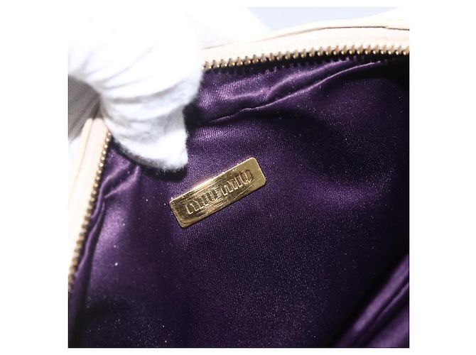 Borsa a Spalla Miu Miu in Pelle Beige Chiaro Dorato Auth ka871 D'oro - vista 18