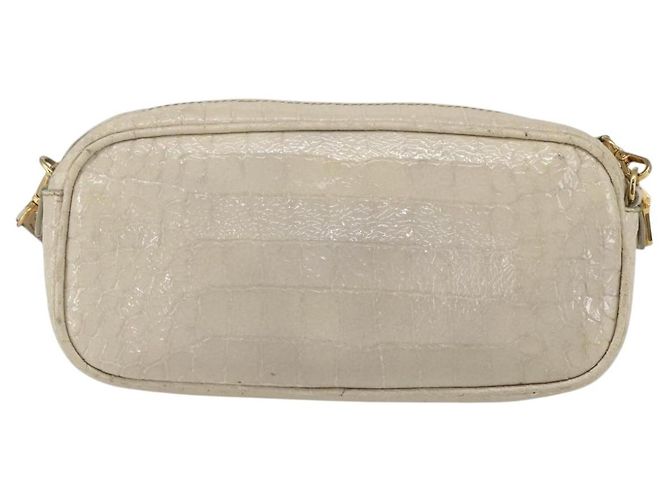 Borsa a Spalla Miu Miu in Pelle Beige Chiaro Dorato Auth ka871 D'oro - vista 2